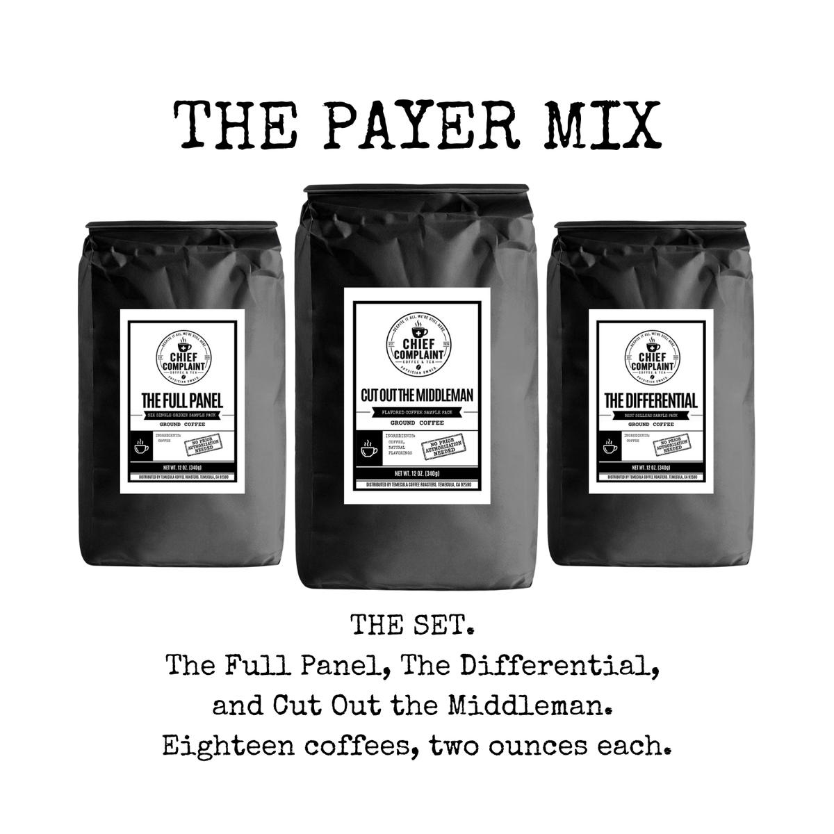 THE PAYER MIX gift set, coffee sampler for the break room, physician owned
