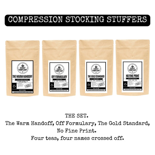COMPRESSION STOCKING STUFFERS gift set, four loose leaf teas, physician owned