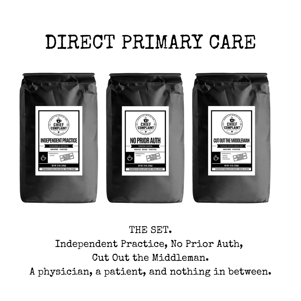 DIRECT PRIMARY CARE gift set, coffee gift set for DPC doctors and patients, physician owned