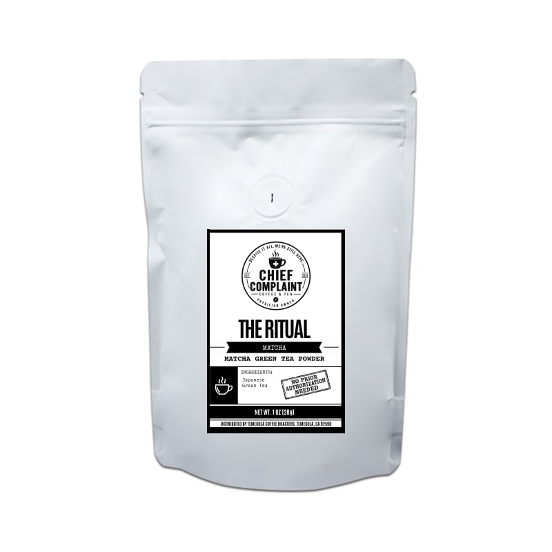 THE RITUAL, ceremonial grade matcha green tea powder, tea pouch, physician owned