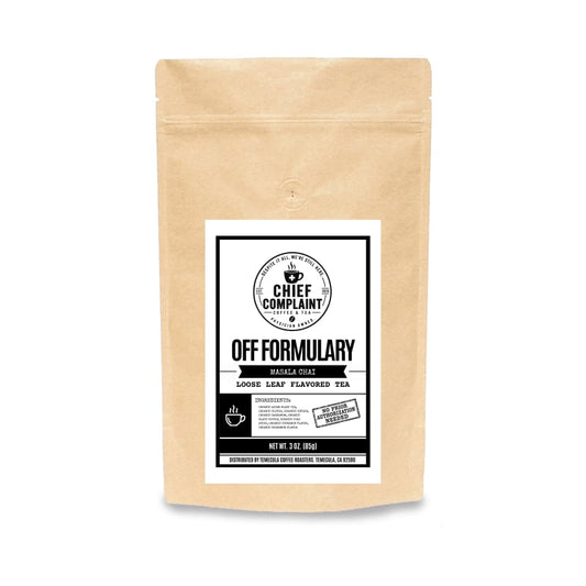 OFF FORMULARY, masala chai loose leaf tea, tea pouch, physician owned