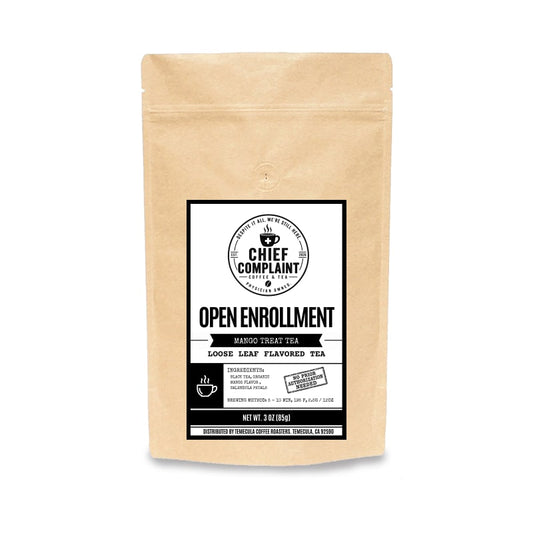 OPEN ENROLLMENT mango black tea, 3 oz loose leaf, physician owned