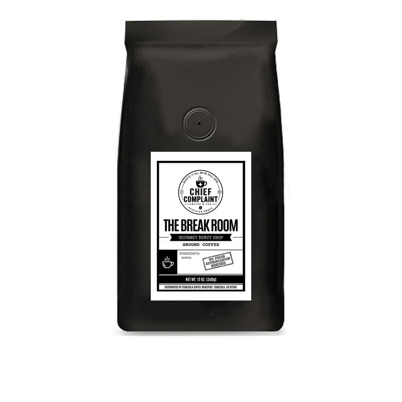 THE BREAK ROOM, light medium roast coffee blend, 12 oz bag, physician owned