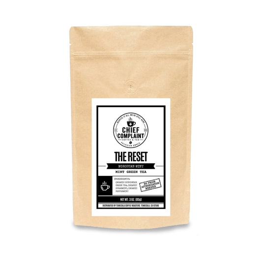 THE RESET, Moroccan mint green tea, loose leaf tea pouch, physician owned