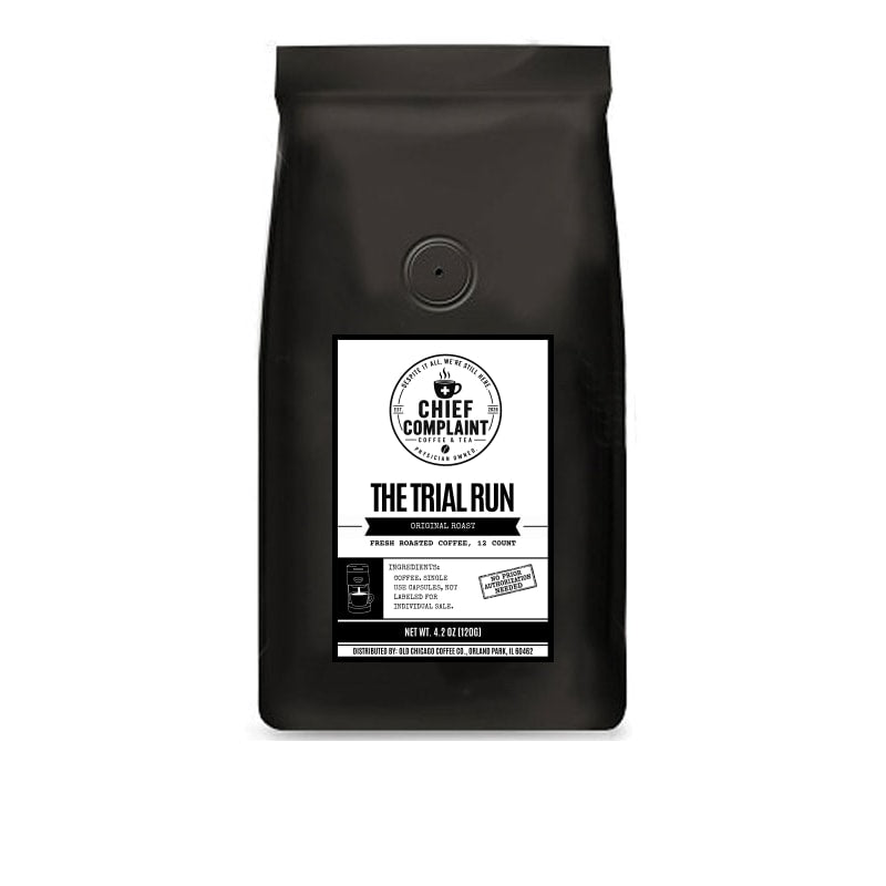 THE TRIAL RUN, 12 count coffee capsule sampler pack, physician owned