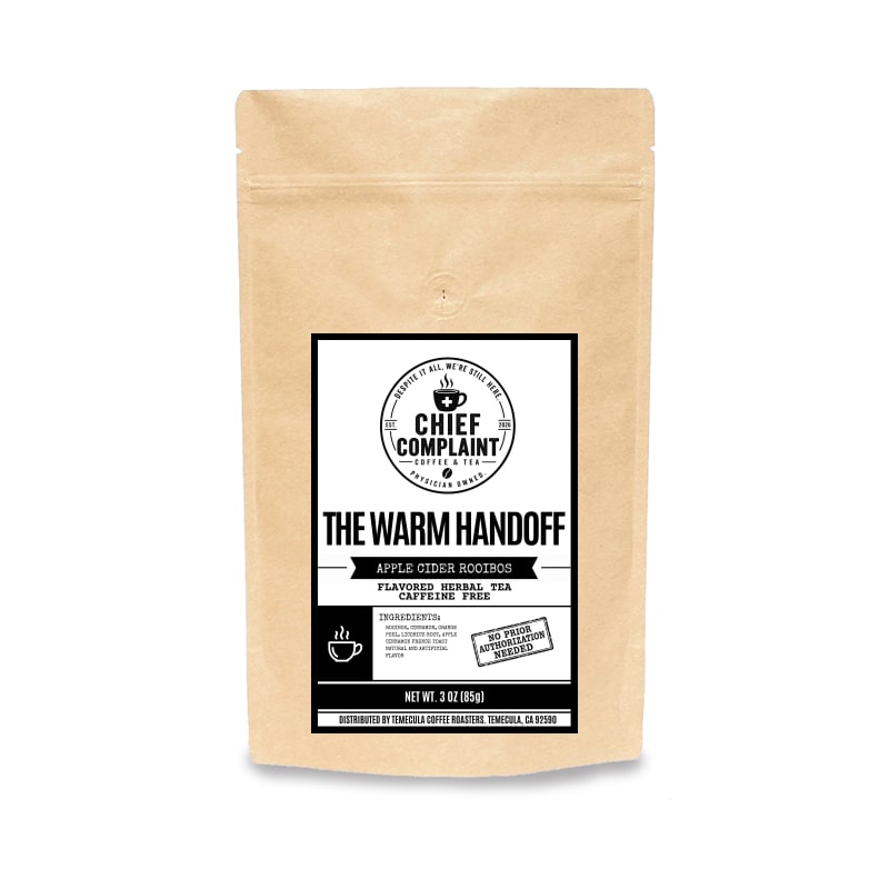 THE WARM HANDOFF, apple cider rooibos tea, loose leaf tea pouch, physician owned
