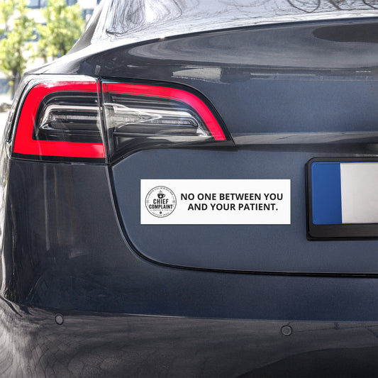 Physician Owned Car Magnet, white 10 by 3 inch car magnet for independent practices, physician owned