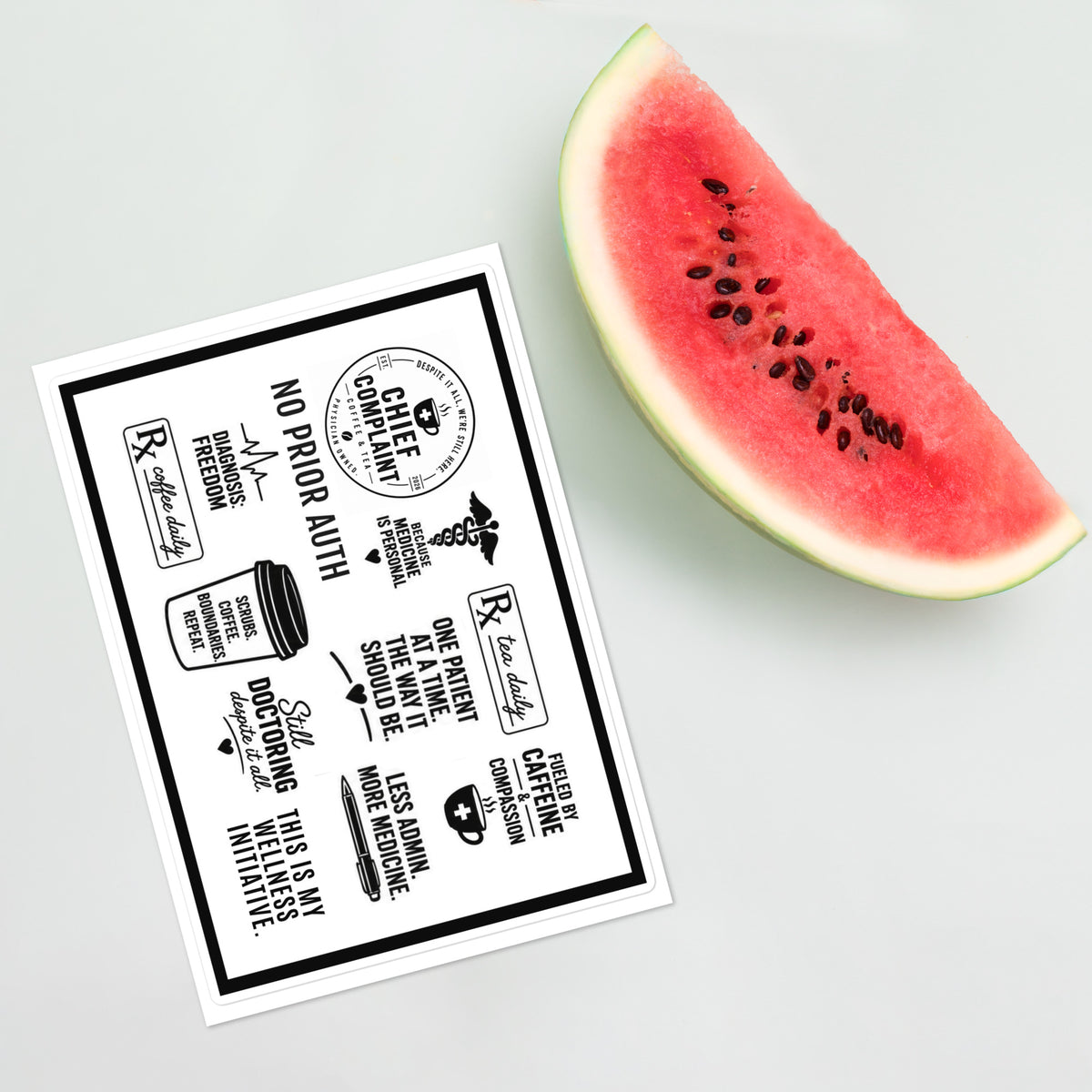 The Problem List Sticker Sheet, kiss cut sticker sheet for doctors and nurses, physician owned