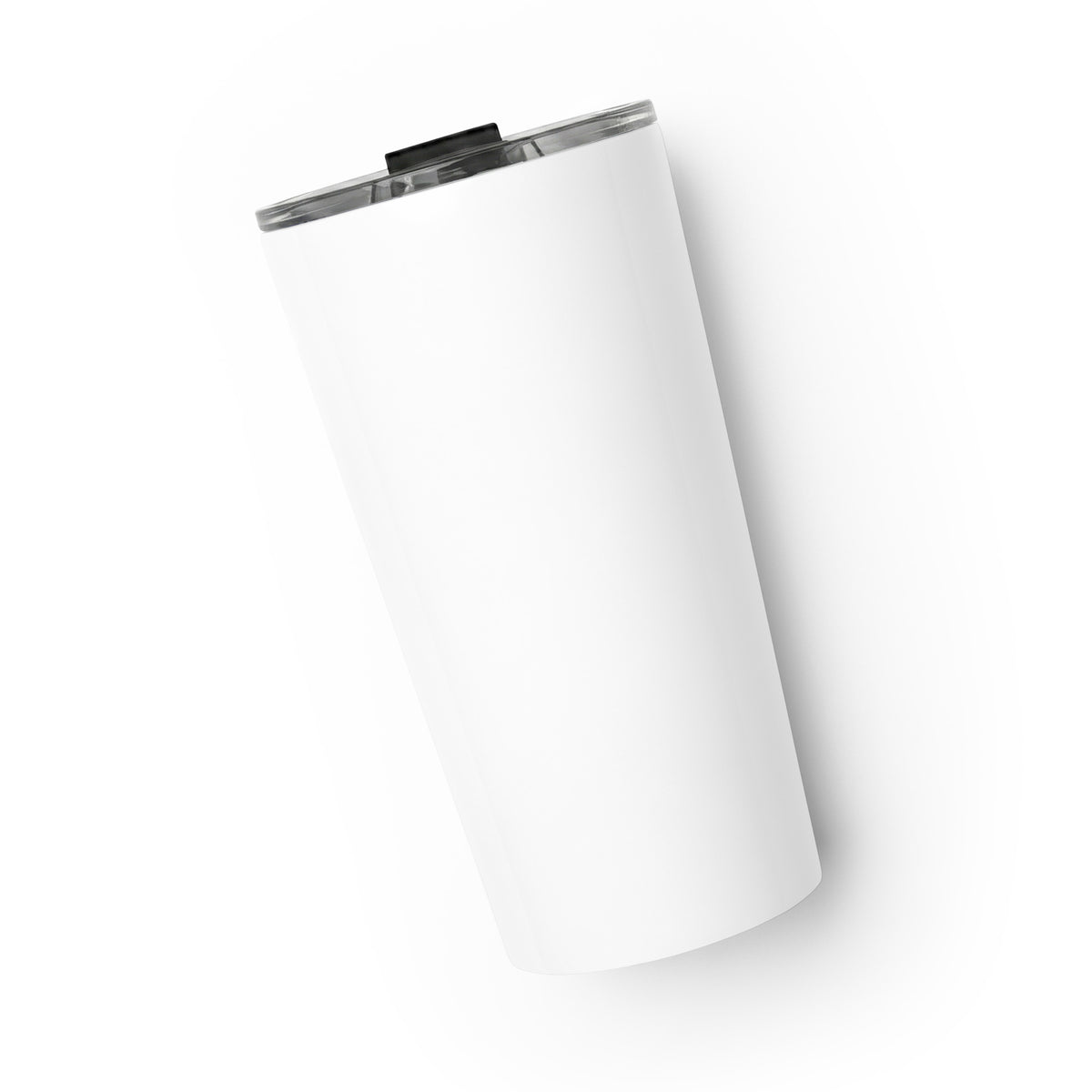 The Standing Order Tumbler, white 20 oz insulated tumbler, back view, physician owned