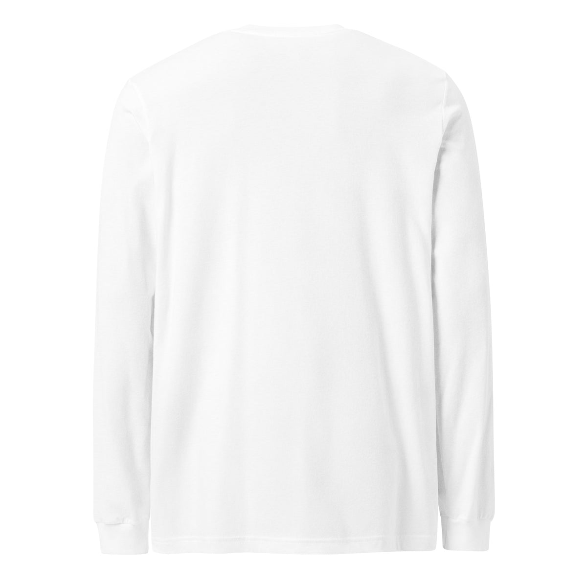 The Base Layer Long Sleeve Tee in white, long sleeve shirt, back view, physician owned